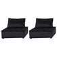 HOMLUX 40" Armless Lounge Chair in Black Velvet (Set of 2), , large