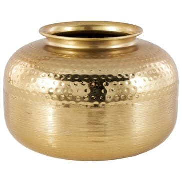 Maple and Jade 20" Decorative Vase with Hammered Top in Brushed Gold, , large