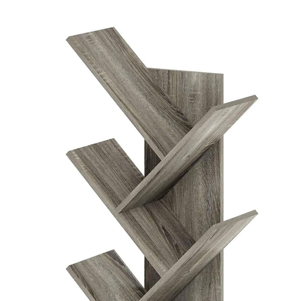 HOMLUX 9-Tier Shelf Tree Bookcase in French Oak, , large