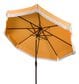 Safavieh Milan Fringe 9Ft Crank Yellow and White Outdoor Push Button Tilt Umbrella, , large