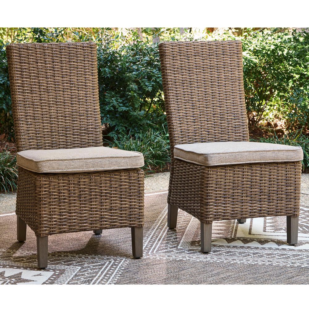 Ashley Laguna Heights Patio Side Chair with Cushion in Beige (Set of 2), , large