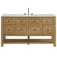 James Martin Vanities Breckenridge 60" Single Bathroom Vanity in Light Natural Oak with 3 cm Ethereal Noctis Quartz Top, Rectangular Sink and FreePower Wireless Charger, , large