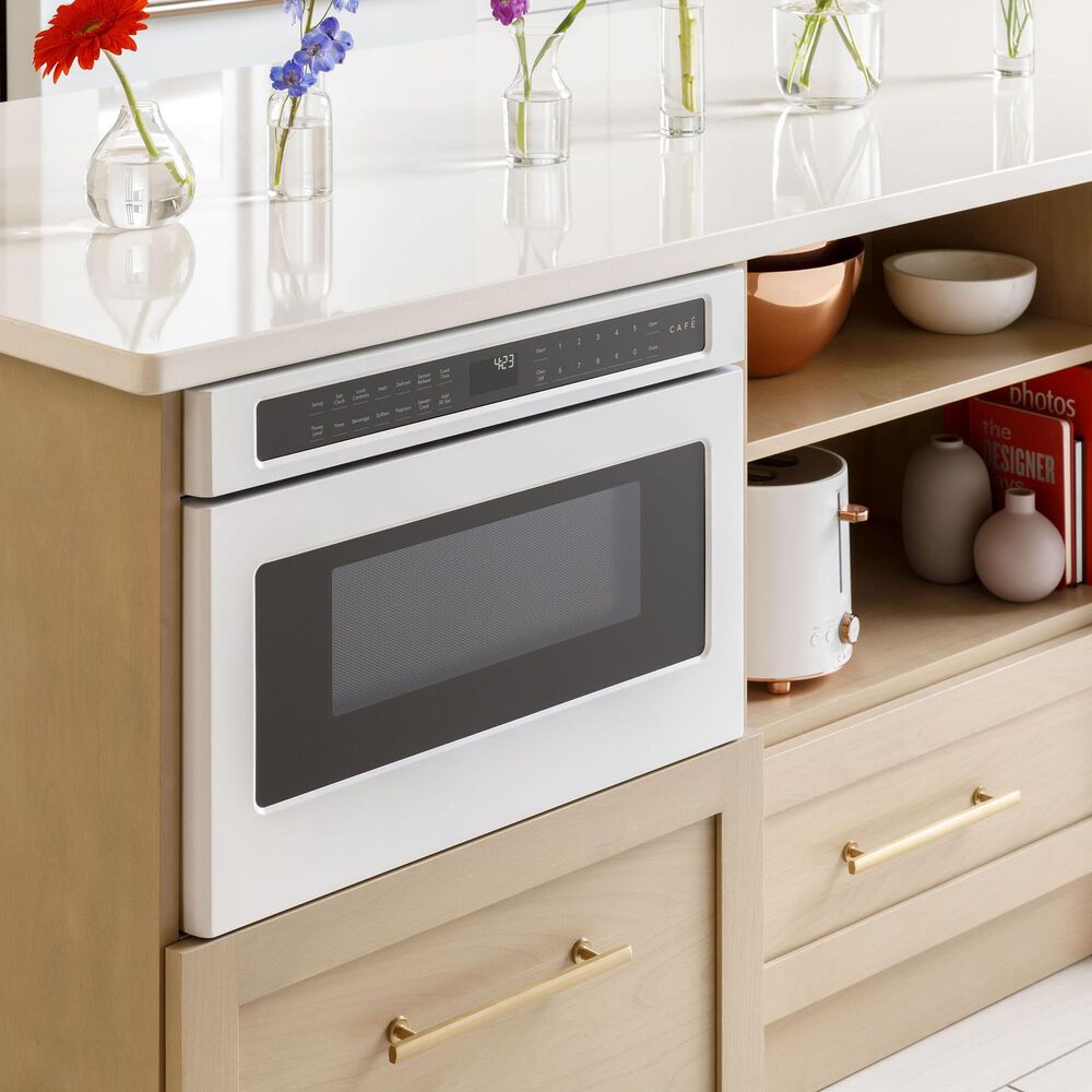 Cafe 24&quot; Built-In Microwave in Matte White, , large