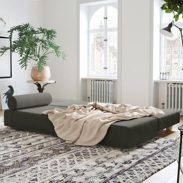 Jaxx Sacks Alon Daybed with Queen Fold-Out Mattress in Charcoal, , large