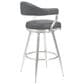 Blue River Amador 26" Counter Stool with Vintage Gray Cushion in Brushed Stainless Steel, , large