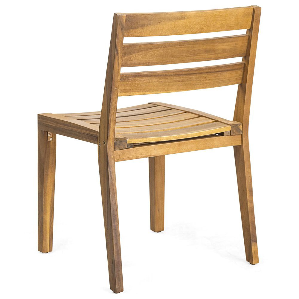 Hearth and Haven 3-Piece Outdoor Bistro Set with Round Table in Teak, , large