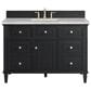 James Martin Vanities Lorelai 48" Single Vanity in Black Onyx with 3 CM Victorian Silver Quartz Top, , large