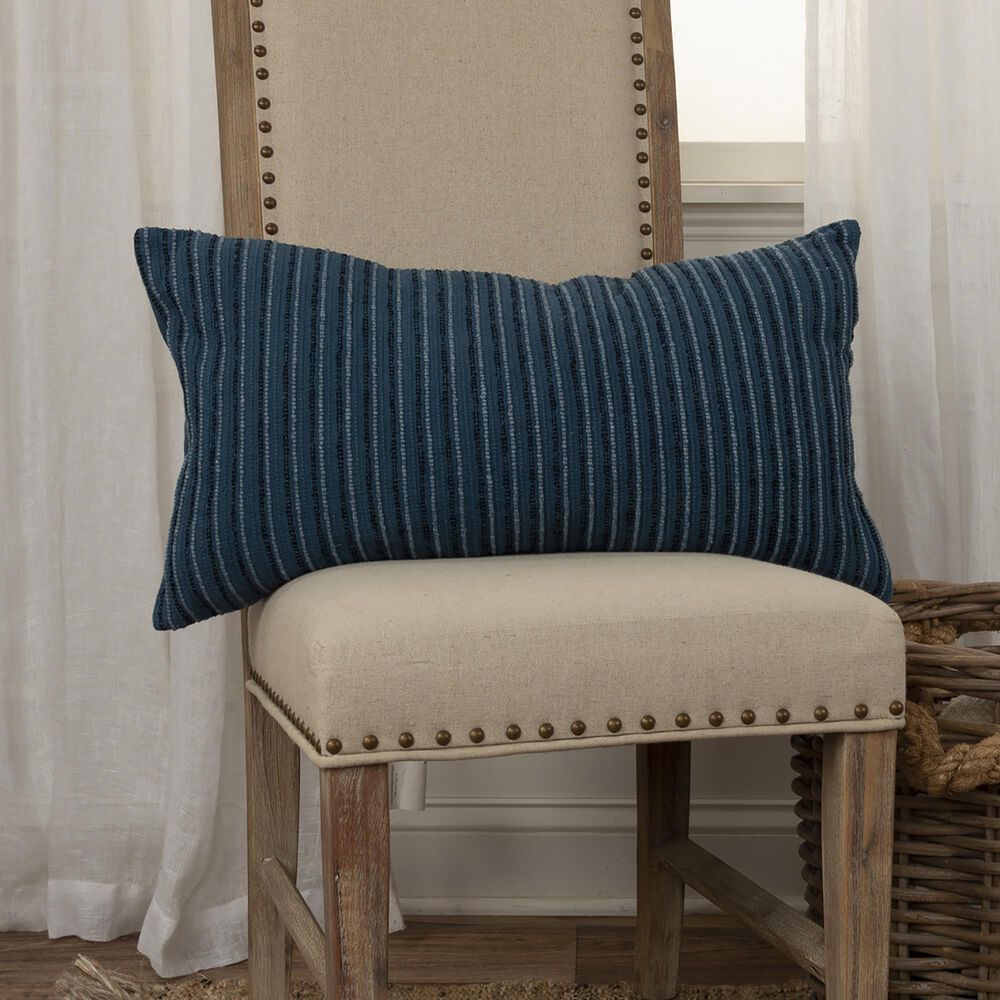 Rizzy Home 14&quot; x 26&quot; Polyester Filled Lumbar Pillow in Teal, , large