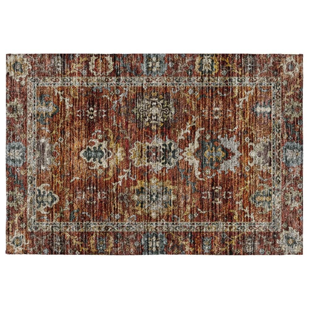 Dalyn Rug Company Silk Road Paprika, Chocolate, Ivory, Gold, Copper, Blue, Teal and Mocha 2"6" x 3"10" Area Rug, , large