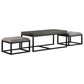 Steve Silver Furniture Yukon Rectangular Nesting Coffee Table with 2 Stools in Walnut and Black, , large