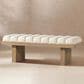 Jennifer Taylor Home Bella Accent Bench with Ivory White Upholstered in Natural, , large
