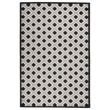 Nourison Aloha Geometric 6" x 9" Black and White Indoor/Outdoor Area Rug, , large