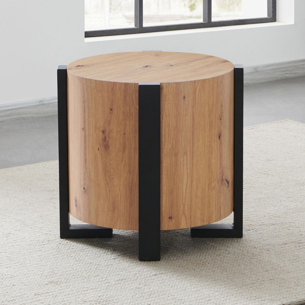 Steve Silver Furniture Darcie End Table in Natural and Black, , large