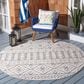 Safavieh Cabana CBN654A 6"7" Round Ivory and Grey Area Performance Rug, , large