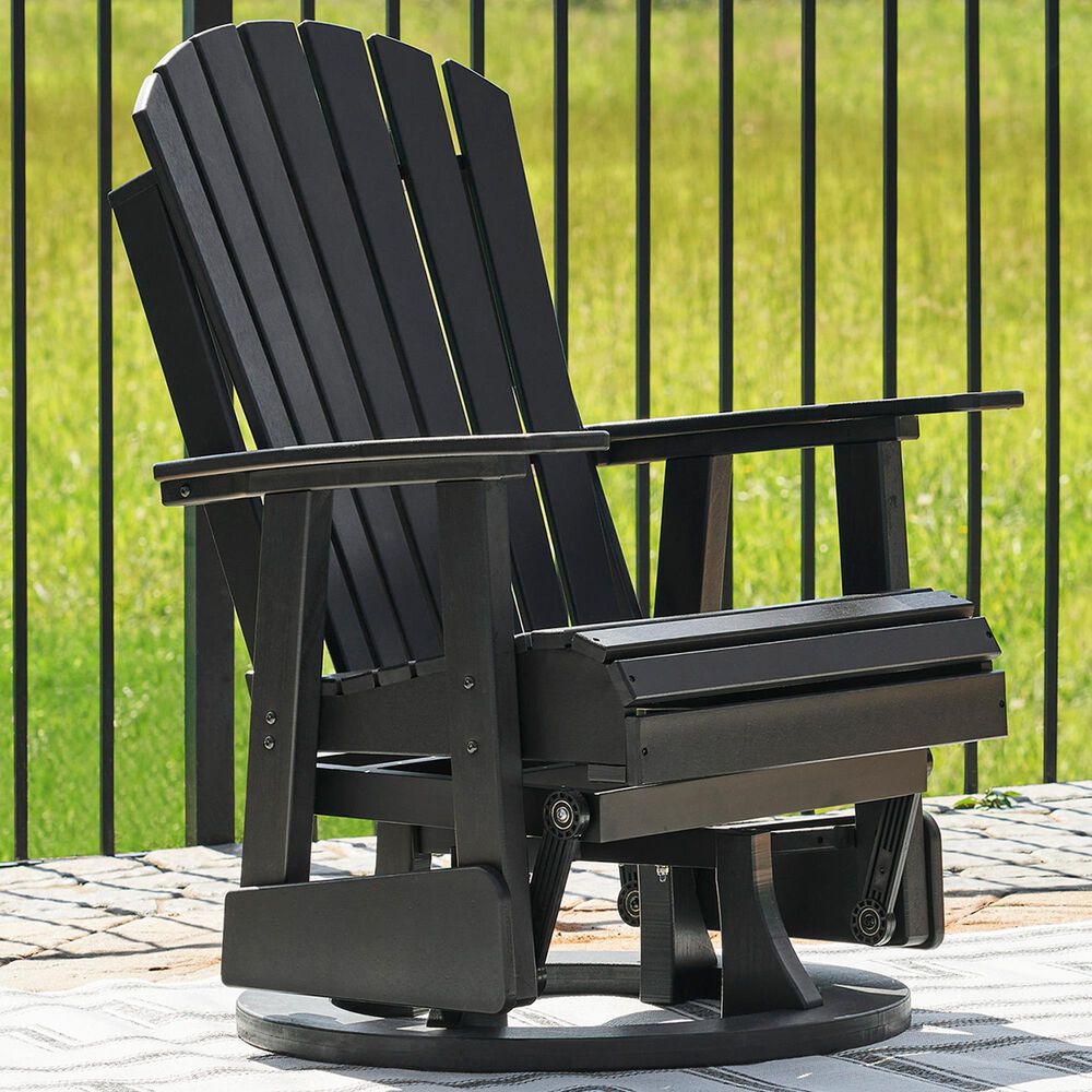 Ashley Hyland Wave Swivel Glider Chair in Black, , large