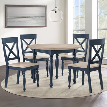 Steve Silver Darcy 42" Round Dining Table in Blue, , large