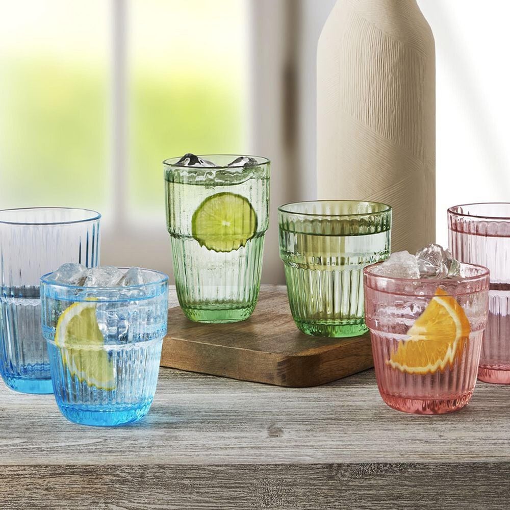 Bormioli Barshine Rocks Stackable Drinking Glasses in Mint Green &#40;Set of 6&#41;, , large