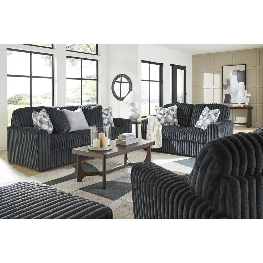 Ashley Midnight-Madness Stationary Loveseat in Gunmetal, , large