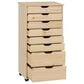 Linon Home Decor Cary 8-Drawer Rolling Cart in Unfinished, , large
