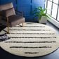 Safavieh Venus Shag VNS604A 6"7" Round Ivory and Black Area Rug, , large