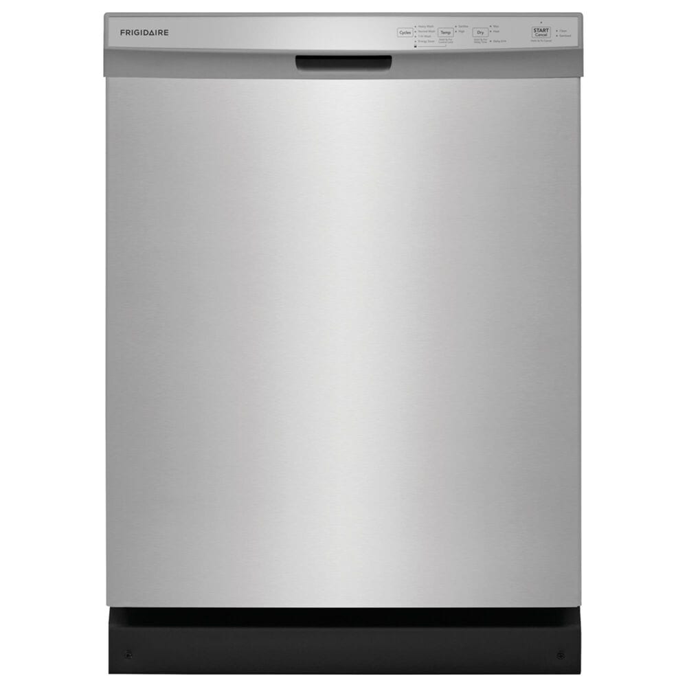 Frigidaire 4 Piece Kitchen Package with 25.6 Cu. Ft. Standard Depth Side-by-Side Refrigerator, 30" Front Control Electric Range, 1.8 Cu. Ft. OTR Microwave, and 24" Built-In Dishwasher with MaxDry in Stainless Steel, , large