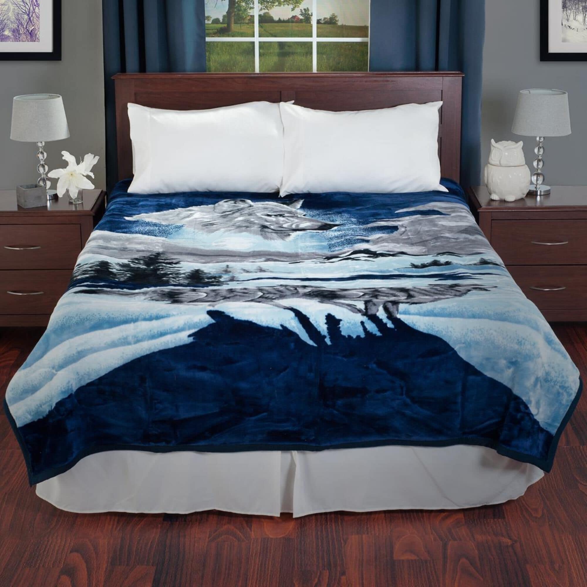 Wolf mink blanket hot sale