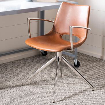 Safavieh Dawn Swivel Office Chair in Light Brown Faux Leather , , large