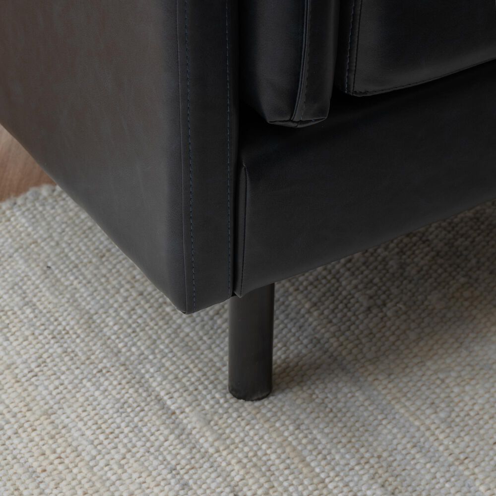 Linon Home Decor Wallis Accent Chair with Ottoman in Navy, , large