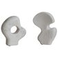 Creative Coop 2-Piece Decorative Abstract Sculpture Set in White, , large