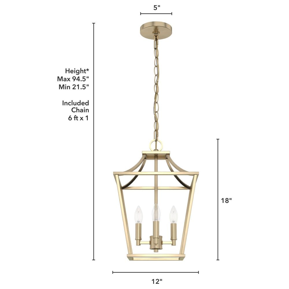 Hunter Laurel Ridge 12&quot; 4-Light Lantern Pendant in Alturas Gold, , large