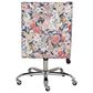 Linon Home Decor Draper Office Chair with Navy Floral Cushion in Silver, , large