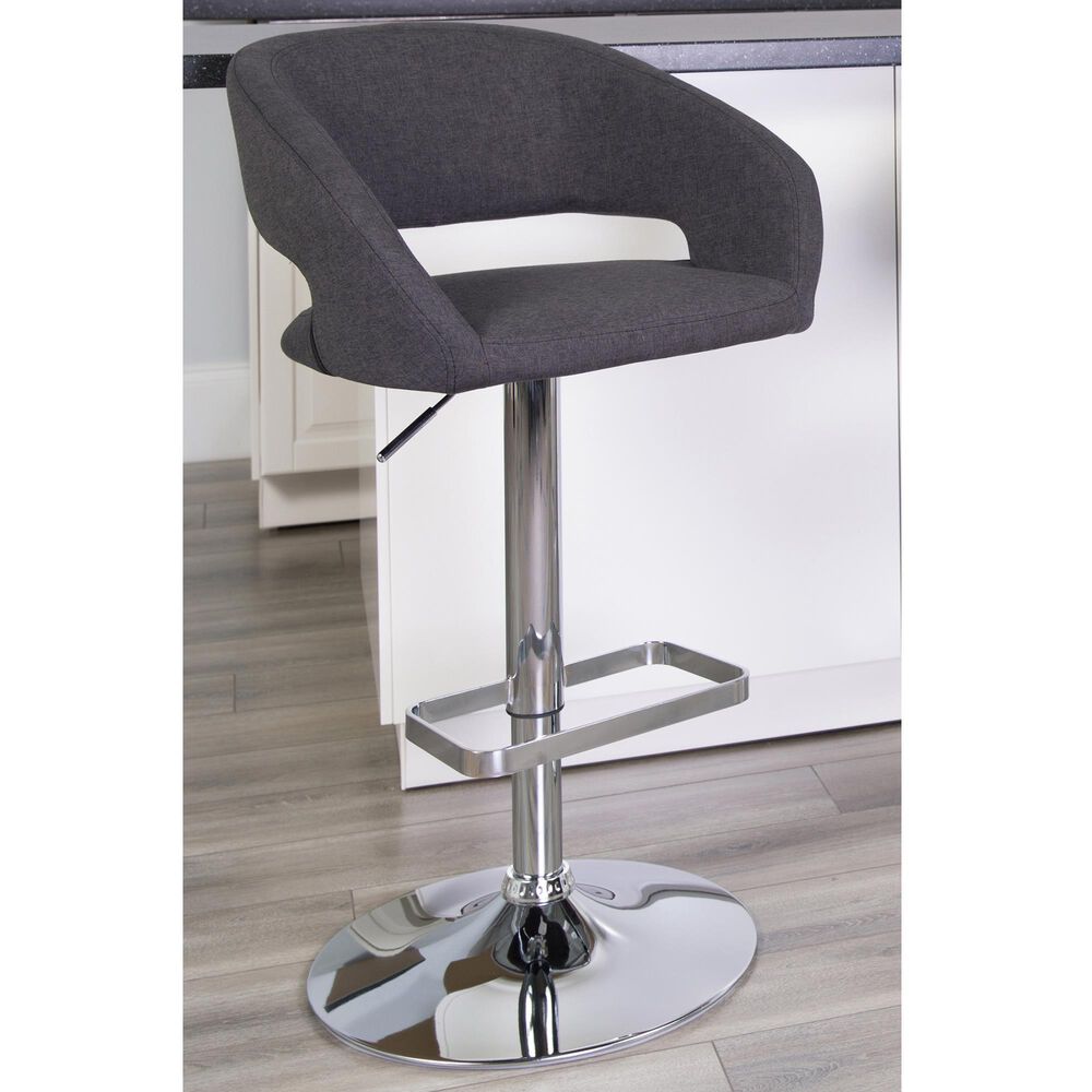 Flash Furniture Adjustable Barstool in Black, , large