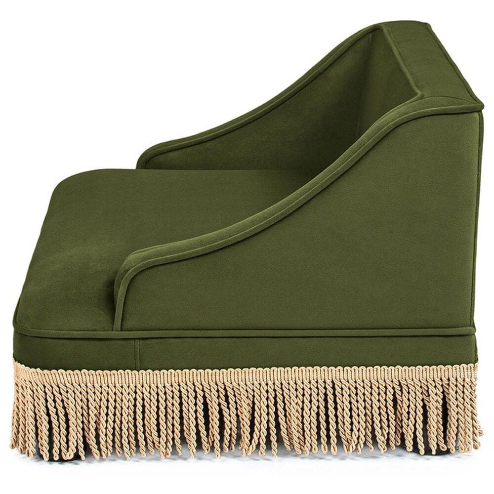 Jennifer Taylor Home Duchess 33" Medium Princess Pet Bed Sofa with Fringe Skirt in Olive Green, , large
