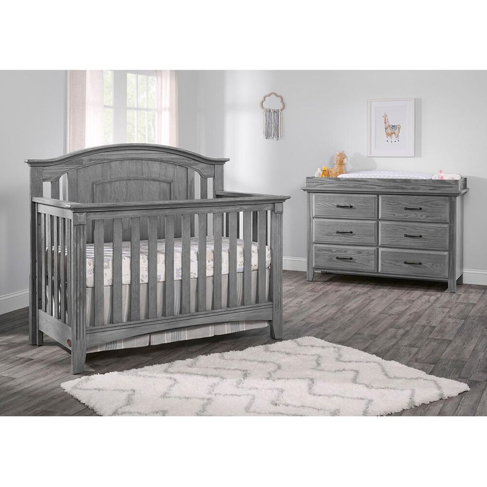 Oxford Baby Willowbrook 4-In-1 Convertible Crib in Graphite Gray, , large