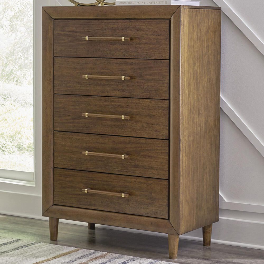 Ashley Lyncott 5-Drawer Chest in Brown, , large