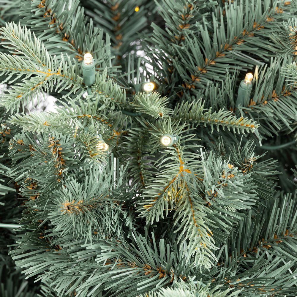 The Gerson Company 5&#39; Spruce Pre-Lit Artificial Christmas Tree in Green and Natural Blue, , large