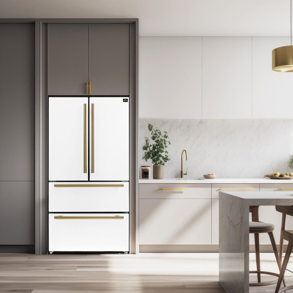 Forno Moena 19.2 Cu. Ft. French Door Refrigerator in White, , large