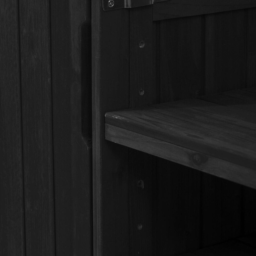 HOMLUX 67" Outdoor Kitchen Island with Stainless Steel Top in Black, , large