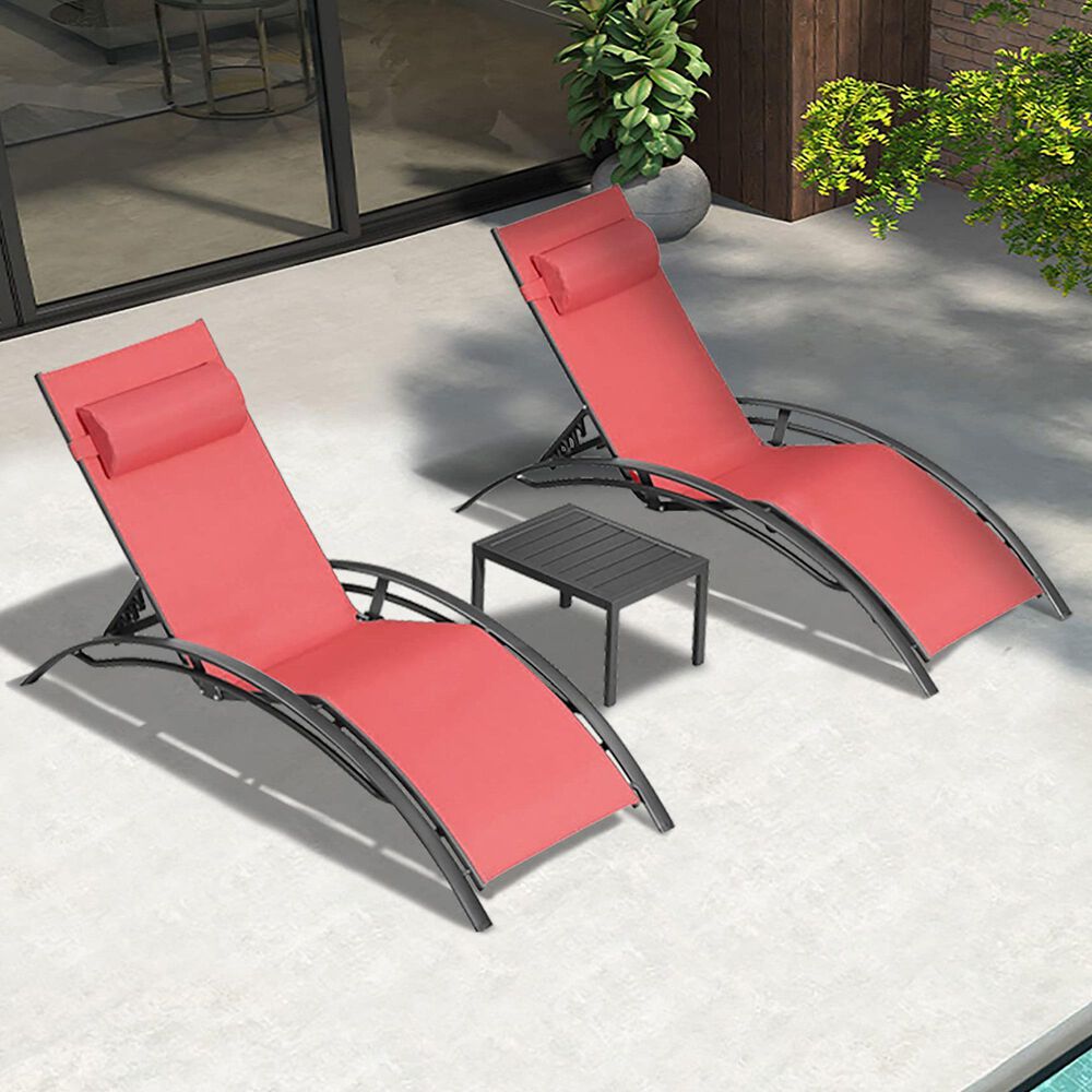 HOMLUX 3-Piece Standard Patio Chaise Lounge Set in Terra, , large