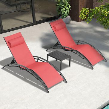 HOMLUX 3-Piece Standard Patio Chaise Lounge Set in Terra, , large