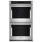 Kitchenaid 2-Piece Kitchen Package with PrintShield Stainless Steel 30" Double Wall Oven and Black 30" Electric Cooktop, , large