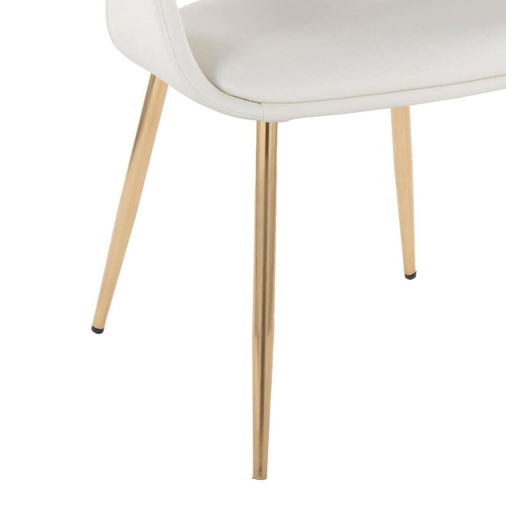 Lumisource Curvo Arm Chair with White Upholstered in Gold &#40;Set of 2&#41;, , large