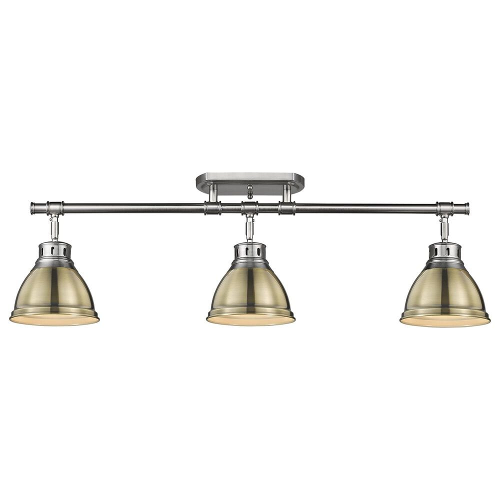 Golden Lighting Duncan Semi-Flush in Pewter and Aged Brass, , large
