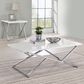 Furniture of America Moser Coffee Table Set in Glossy White and Chrome (Set of 2), , large