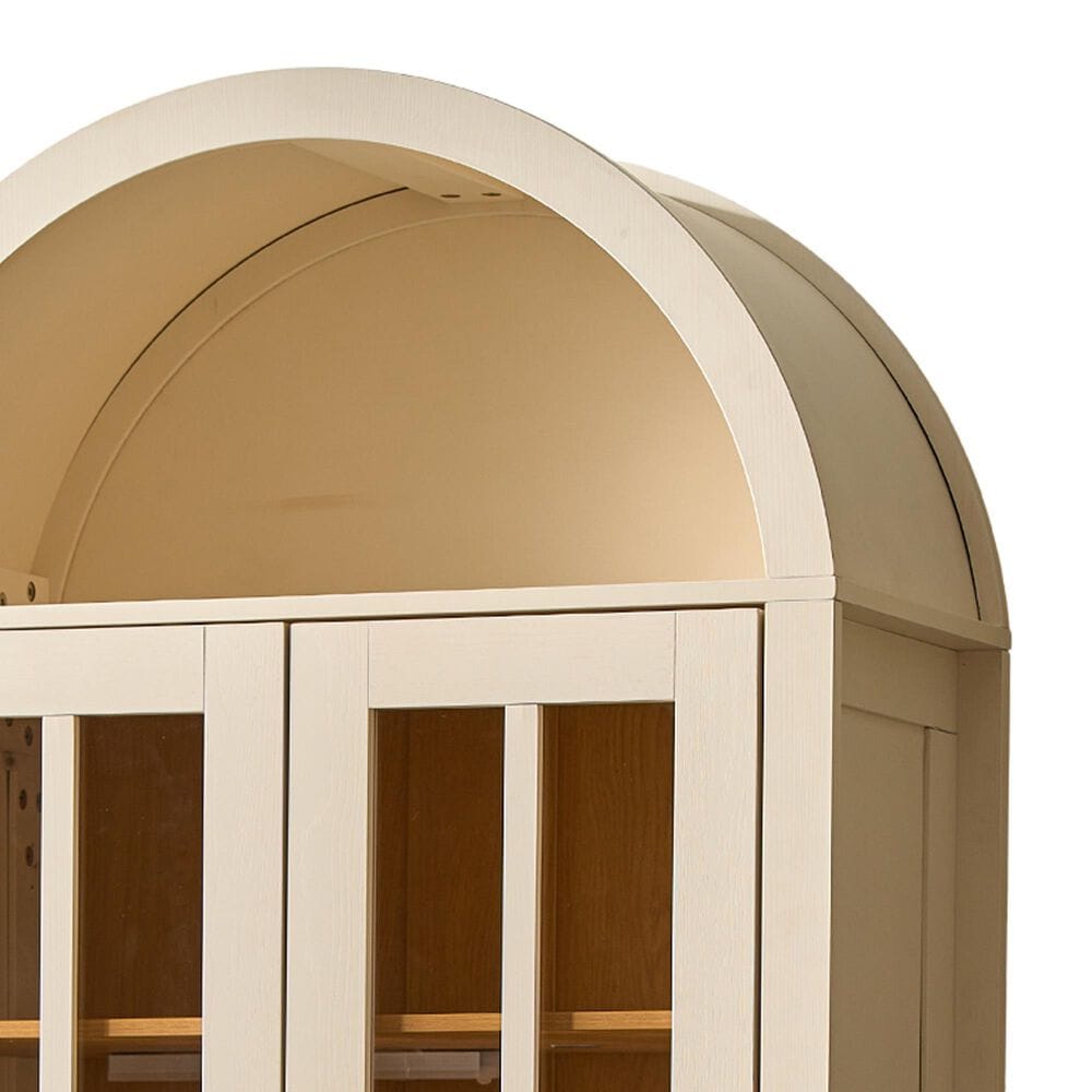 HOMLUX 71" Arched Curved Storage Cabinet in White, , large