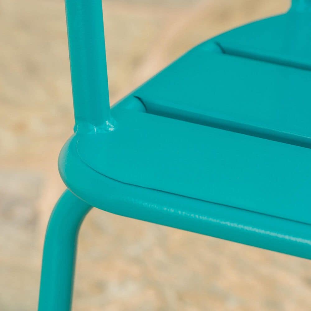 Hearth and Haven Santa Monica 3-Piece Outdoor Bistro Set in Teal, , large