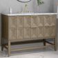 James Martin Vanities Emmeline 48" Single Vanity in Pebble Oak with 3 CM Carrara White Marble Top, , large