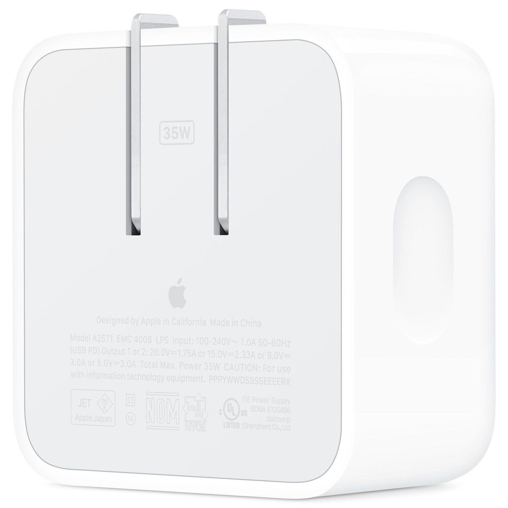 Apple 35W Dual USB-C Port Compact Power Adapter in White, , large