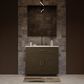 Lexora Home Abbey 36" Single Bathroom Vanity in Brown Oak with 2 cm White Quartz Top and Rectangular Sink, , large