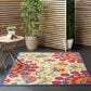 Nourison Aloha Floral 5"3" x 7"5" Red and Multicolor Indoor/Outdoor Area Rug, , large